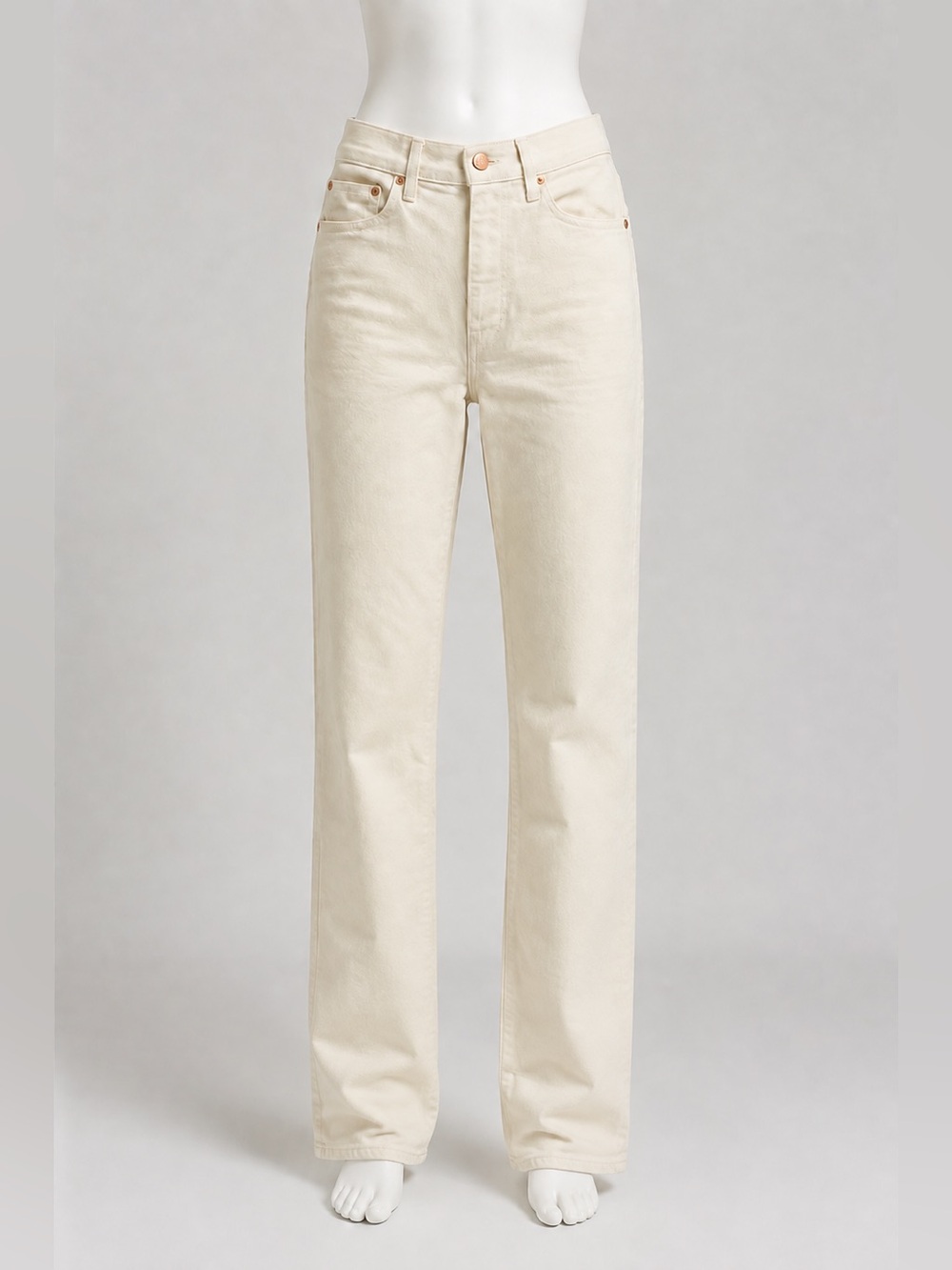 Modern American Jackson Dad Jeans Cream High Rise Straight Size 26 NWOT